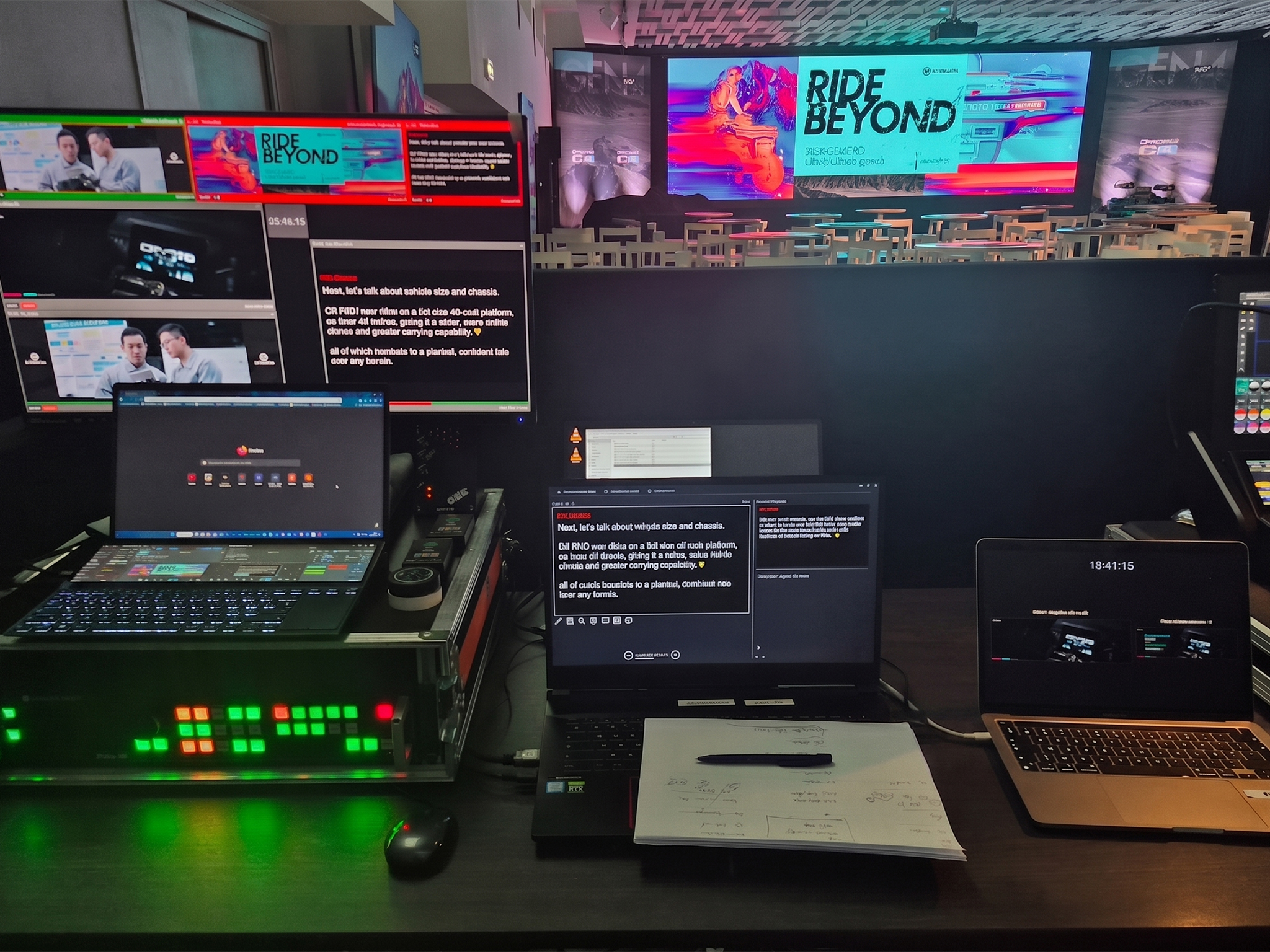 régie vidéo, son lumière pour la conférence de presse pour le lancement produit des quads CF Moto au Sheraton à Nice