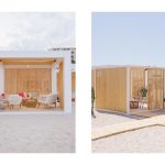 PLAGE FREEWHEEL - CANNES LIONS 2025 : AUCOP CONSTRUIT ET REUTILISE LES CABANES Montage de 7 pagodes - structures événementielles réutilisées - AUCOP