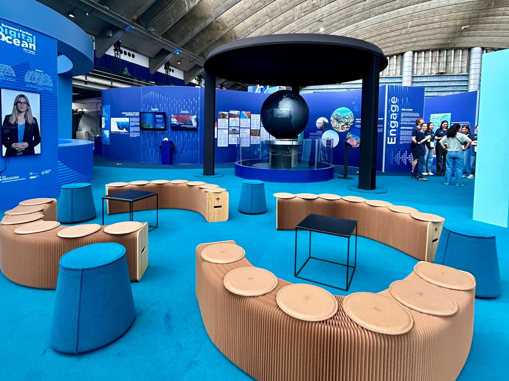 UNOC 3 - LA BALEINE A NICE, avillon Européen du Digital Ocean construit par AUCOP à la Conférence ONU Océans 2025 à Nice